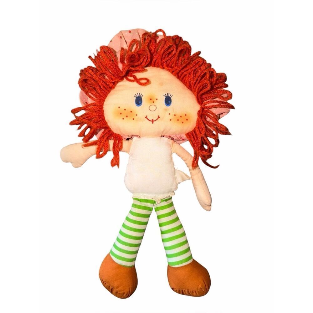 Vintage 1980 Kenner Strawberry Shortcake Plush Rag Doll 15" Yarn Hair